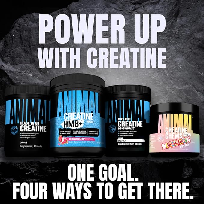 Animal Micronized Creatine Monohydrate Capsules - 300 Caps, 2500mg per Serving to Support Muscle Growth, Endurance, ATP Production, Cognitive Function, Strength, Recovery, and Delay Muscle Fatigue