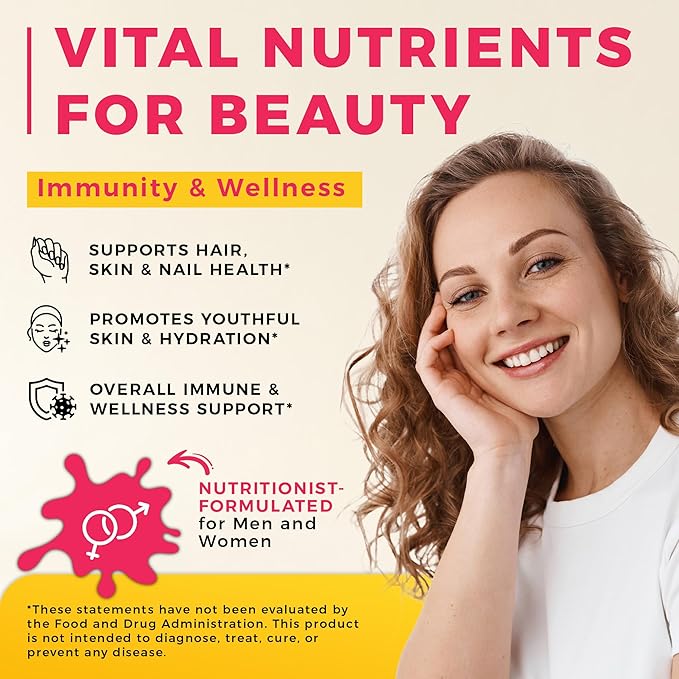 Liquid Biotin and Collagen Peptide Complex with Keratin, Hyaluronic Acid, MCT Oil, Zinc, Vitamins B6, B7, B12, A, C, D3, E - Hair, Skin, and Stronger Nails Supplement - 2 Pack