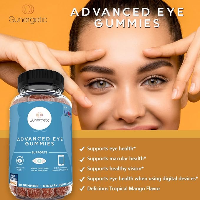 Premium Eye Support Gummies–Lutein Gummies with Zeaxanthin Supports Overall Eye Health, Vision & Macular Health–Clinically Studied Lutein & Zeaxanthin Gummies with Lutemax 2020-60 Eye Gummies