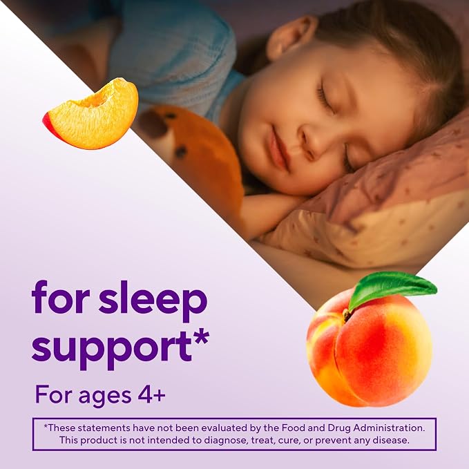 Vitafusion Kids Melatonin Gummy Supplements,Tropical Peach Flavored Sleep Support Supplements (1),50 Count (Pack of 2)