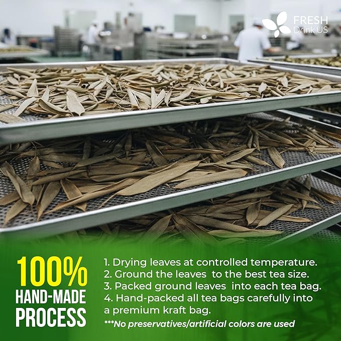 FreshDrinkUS, Premium Bamboo Leaf Tea Bags | 40 Count | Naturally Light & Refreshing Caffeine-Free Herbal Tea – From 100% Natural Bamboo Leaves. Sugar-Free. Vegan