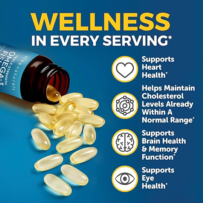 Triple Strength Omega 3 Fish Oil Supplement for Men and Women – 2500 mg High-Potency, Easy-to-Absorb Re-esterified Triglyceride Form, Pescatarian-Friendly DPA EPA DHA Omega 3 Supplement, 180 Softgels