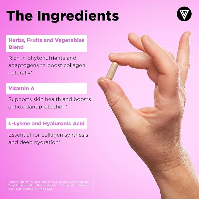 Vital Vitamins Vegan Collagen Booster 60 ct + Creatine Capsules 120 ct