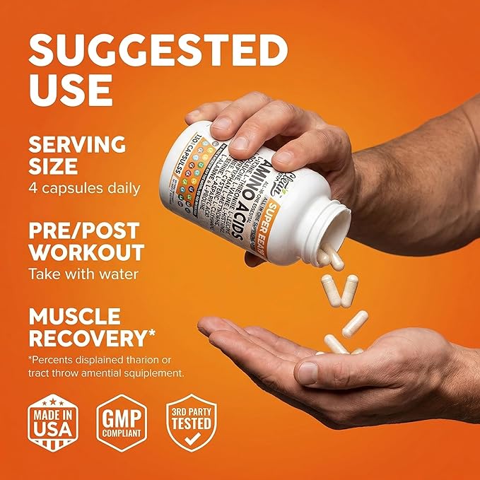 Clean Nutraceuticals Amino Acids Supplement L-Lysine, L-Threonine, L-Leucine, Isoleucine, Valine, L-Histidine, L-Tryptophan, L-Methionine, L-Arginine, L-Cysteine, L-Glutamine, L-Serine, Aspartic Acid