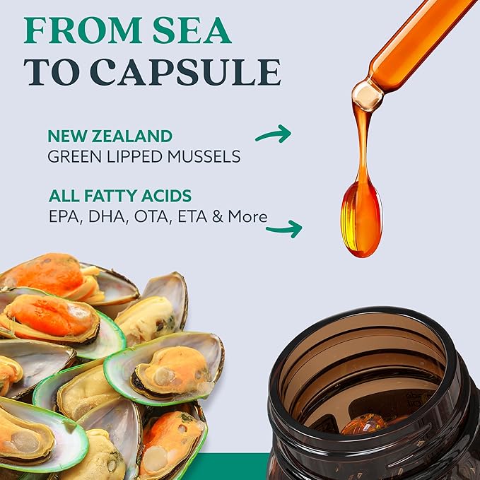 GLX3 Green Lipped Mussel Oil Capsules for Joint and Muscle Support | Extra-Strength ETA, EPA, DHA Omega-3 Green Lipped Mussel Supplement for Comfort, Flexibility & Recovery by HakaLife GLX3