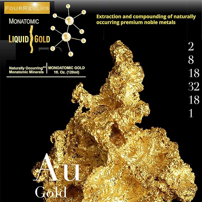 Ormus Monoatomic Gold Rich in Pure M-State Minerals & White Powder Gold - Pure 24k Gold -Trace Mineral Solution 1 oz
