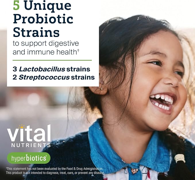 Hyperbiotics Vital Nutrients Pro Kids Probiotic ENT | Toddler Probiotics for Kids Ear, Nose and Throat | Targeted Immune and Digestive Health | Strawberry-Vanilla 45 Sugar-Free Chewable Tablets