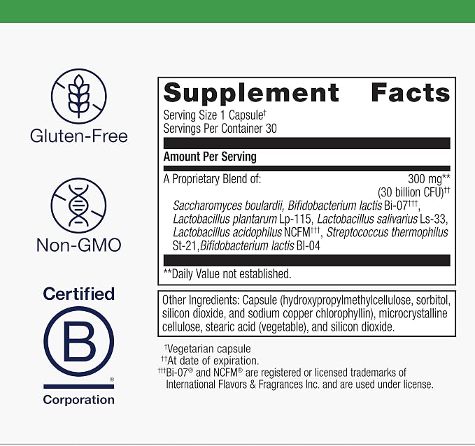 Metagenics UltraFlora Spectrum - Shelf-Stable Probiotic for Gut & Digestive Wellness, Healthy Microbiome & Flora Support* - Non-GMO & Gluten-Free - 1-Month Supply - 30 Capsules