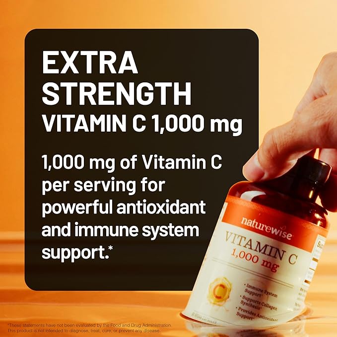 NatureWise Vitamin C 1000mg Capsules - Extra Strength Vegan Vitamin C for Daily Antioxidant & Immune Support - Non-GMO, USA Manufactured - 360 Capsules[360-Day Supply]