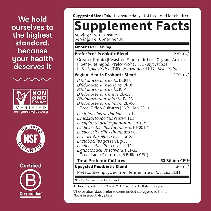 Garden of Life Dr Formulated Once Daily 3-in-1 Complete Prebiotics,Postbiotics&Probiotics for Women,PRE+PRO+POSTBIOTIC Supplement for Women’s Digestive,Immune& Vaginal Health, 30 Count (Pack of 6)