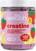 Wellah Creatine for Women (Strawberry Lemonade) 30 Stick Packs - 3g of Creatine Monohydrate with Dandelion & Cranberry Extract, to-Go Packets