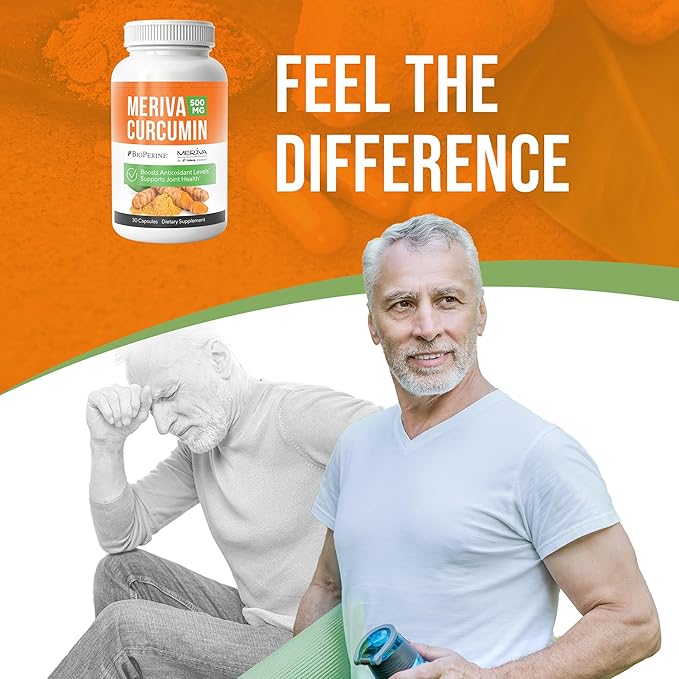 NERVE RENEW Meriva Curcumin with Black Pepper and Bioperine - Antioxidant Boost Nerve Support Supplement - 3 Pack