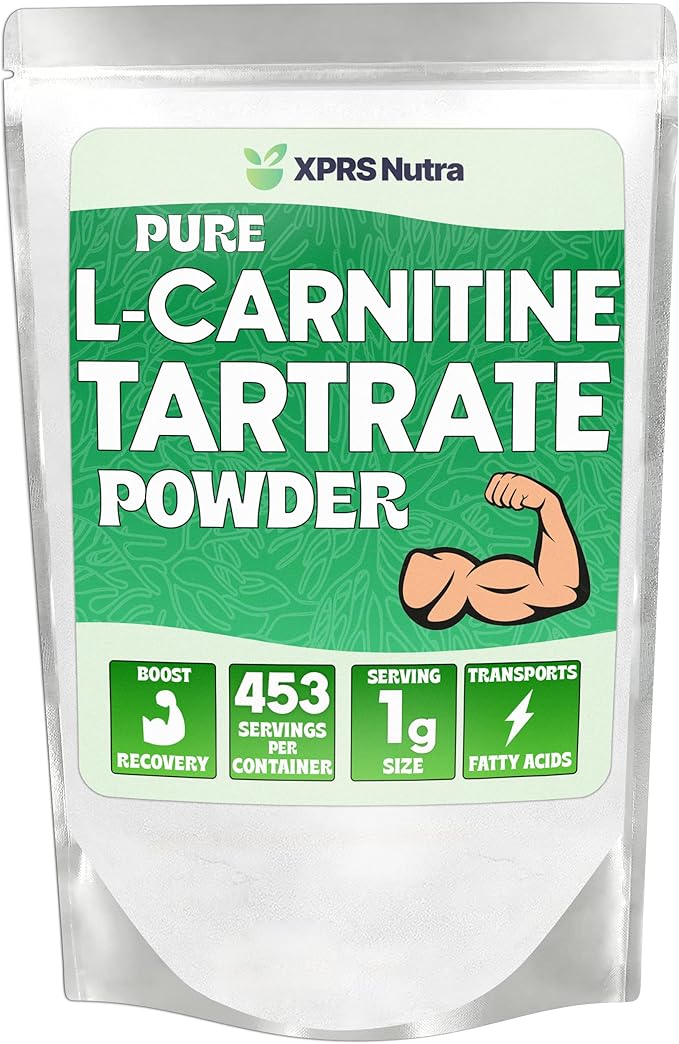 XPRS Nutra L Carnitine L Tartrate Powder - Premium Pure L Carnitine Tartrate - L-Carnitine Powder - Vegan Friendly Bulk L Carnitine - Amino Acid Supplement (16 Ounce)