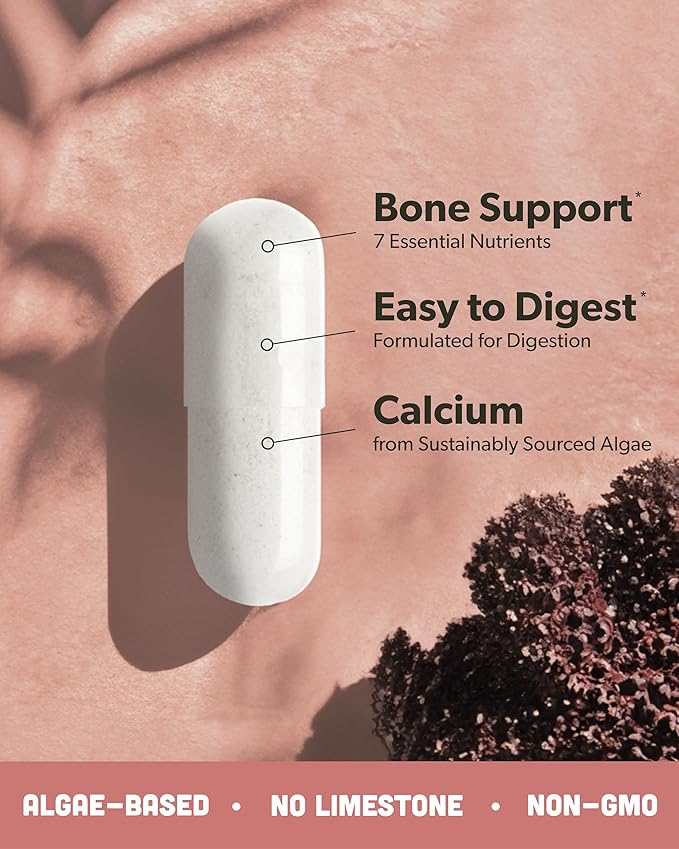 sapling Calcium Supplement - Whole Food with Vitamin K2 & D3, Magnesium, Zinc, Boron, Mineral Complex. Sourced Sustainably from Red Algae. for Bone Strength and Support. Non-GMO & Vegan (270 Count)