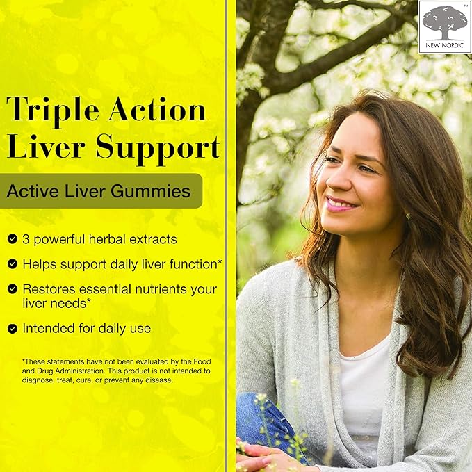 NEW NORDIC Eye & Liver Support Bundle, Blue Berry Eye Vitamin (Strong) 120s Plus Active Liver Gummies 60ct