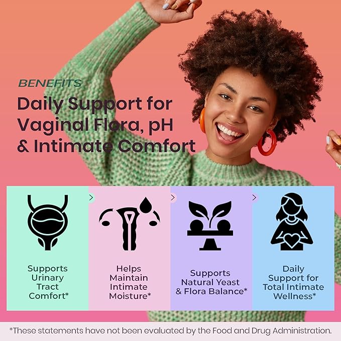 UTI Flora & Odor Pro+ & UTI Yeast & pH Pro+ | Pack of 2 | Vaginal Probiotics for Feminine Hydration & Freshness Support | Third-party Tested, cGMP Facility, Vegan, Non-GMO, Gluten-Free | 60+60 Caps