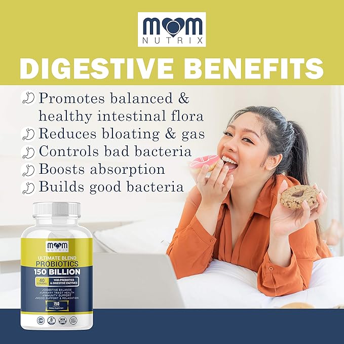 Probiotics 150 Billion CFU - 40 Strain Probiotics for Women, Men and Adults - Shelf Stable Probiotic with Organic Prebiotic - Acidophilus Probiotic - 150 Capsules - Made in USA