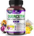 Quercetin Supplement with Bromelain, Vitamin C and Zinc, Nattokinase, NAC, Elderberry, Elderberry | 8 in 1 Ultra Antioxidant Complex for Immune Health | 150 Capsules