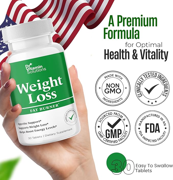 Weight Loss Supplements for Women & Men - Includes Green Tea Extract, Chromium, Vitamin B6 - Energy Booster, Belly Fat Burner & Appetite Suppressant Diet Pills - 30 Tablets
