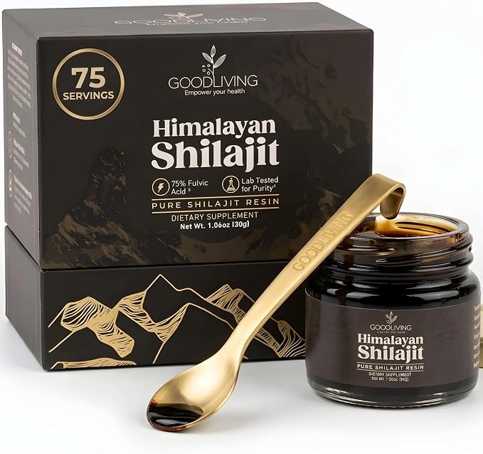 GoodLiving Himalayan Shilajit Resin 30g, Lab Tested, 80% Fulvic Acid | Supports Energy, Focus & Stamina, 80% Fulvic Acid, 85+ Trace Minerals, Lab Tested