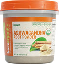 BareOrganics Ashwagandha Root Powder - Pure Herbal Ashwagandha - Organic Root Powder for Men & Women, USDA Organic, Vegan, 8 Oz