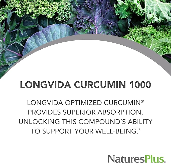 NaturesPlus PRO Longvida Curcumin 1000 mg - 60 Tablets - Promotes Healthy Free Radical Protection - Non-GMO, Vegan & Gluten Free - 60 Servings