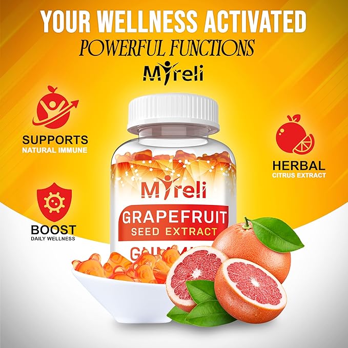 Grapefruit Seed Extract 1000mg Vegan Gummies – 60 Sugar-Free Chews for Immune Balance & Digestive Cleanse, Natural Citrus Support Supplement, Digestive Health and Wellness Support, Non-GMO