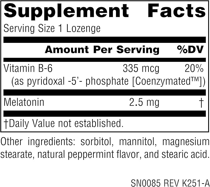 Source Naturals Sleep Science Melatonin, Helps Promote Sleep* - NONGMO Validated - 2.5mg - 120 Peppermint Lozenges