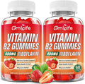 2 Pack Vitamin B2 Gummies, Riboflavin 400mg with Magnesium for Kids & Adults, Migraine Relief & Energy Support, Strawberry Flavor, 120 Count