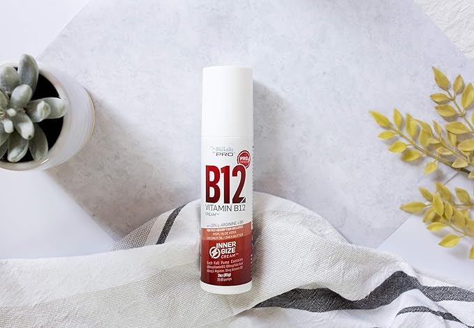 BIOLABS PRO INNERGIZE B12 Cream - All Natural Topical B12 w/B6 & 10% L-Arginine - Advanced Neurological & PreWorkout Support - Professional Grade Methyl B12 - B6