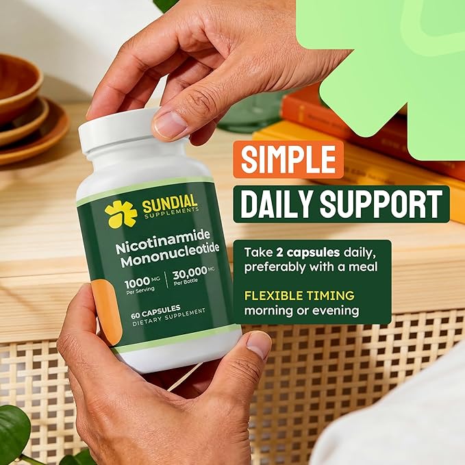 Nicotinamide Mononucleotide NMN 1000 mg - High Strength Formula - Adult Daily Supplement (60 Capsules, 30 Servings)