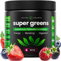 NutraChamps Super Greens Powder Premium Superfood | 20+ Organic Green Veggie Whole Foods | Wheat Grass, Spirulina, Chlorella & More | Antioxidant, Digestive Enzyme & Probiotic Blends