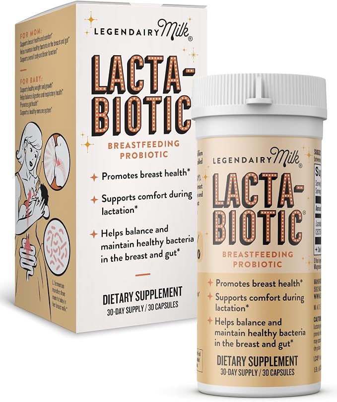 Legendairy Milk Lacta-Biotic Breastfeeding Probiotic | Lactation Supplements | Breast and Gut Health for Mom and Infant Immune Health for Baby | Daily Supplement for Healthy Lactation | 30 Count