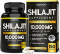 Shilajit Capsules (150 Count) Premium Shilajit Supplement for Men (High in Trace Minerals, No Fillers, Manufactured in The USA) 1000mg Per Serving, Third Party Tested, Non-GMO & Vegan Safe