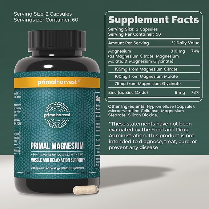 Magnesium & Vision Supplements for Women and Men by Primal Harvest - Vision and Eye Support Complex with Lutein, Zeaxanthin Bundle