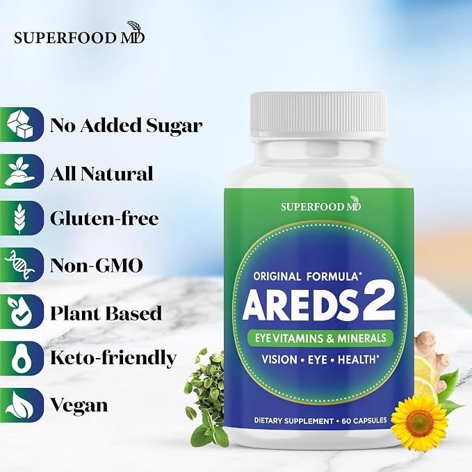 AREDS 2 Eye Vitamin & Mineral Supplement, Contains Lutein, Vitamin C with Added Copper - 120 Count