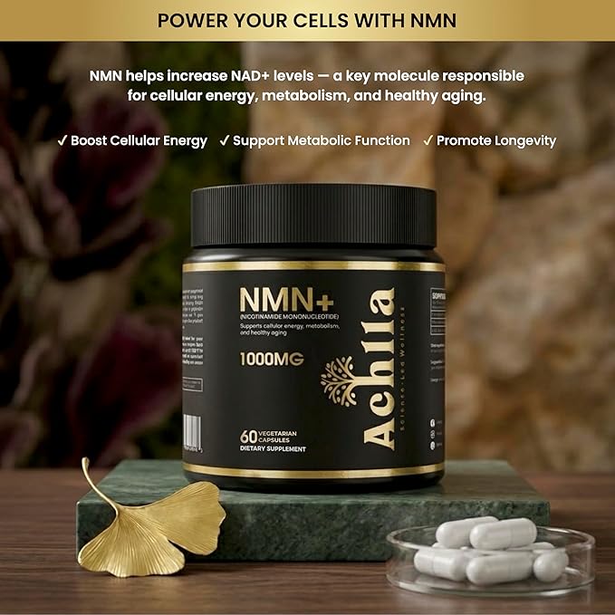 NMN Nicotinamide Mononucleotide Supplement 1000 mg Per Serving – High Strength NMN Capsules for Daily Wellness Routine – 30 Servings Per Container – Vegetarian Capsules with Clean Formula