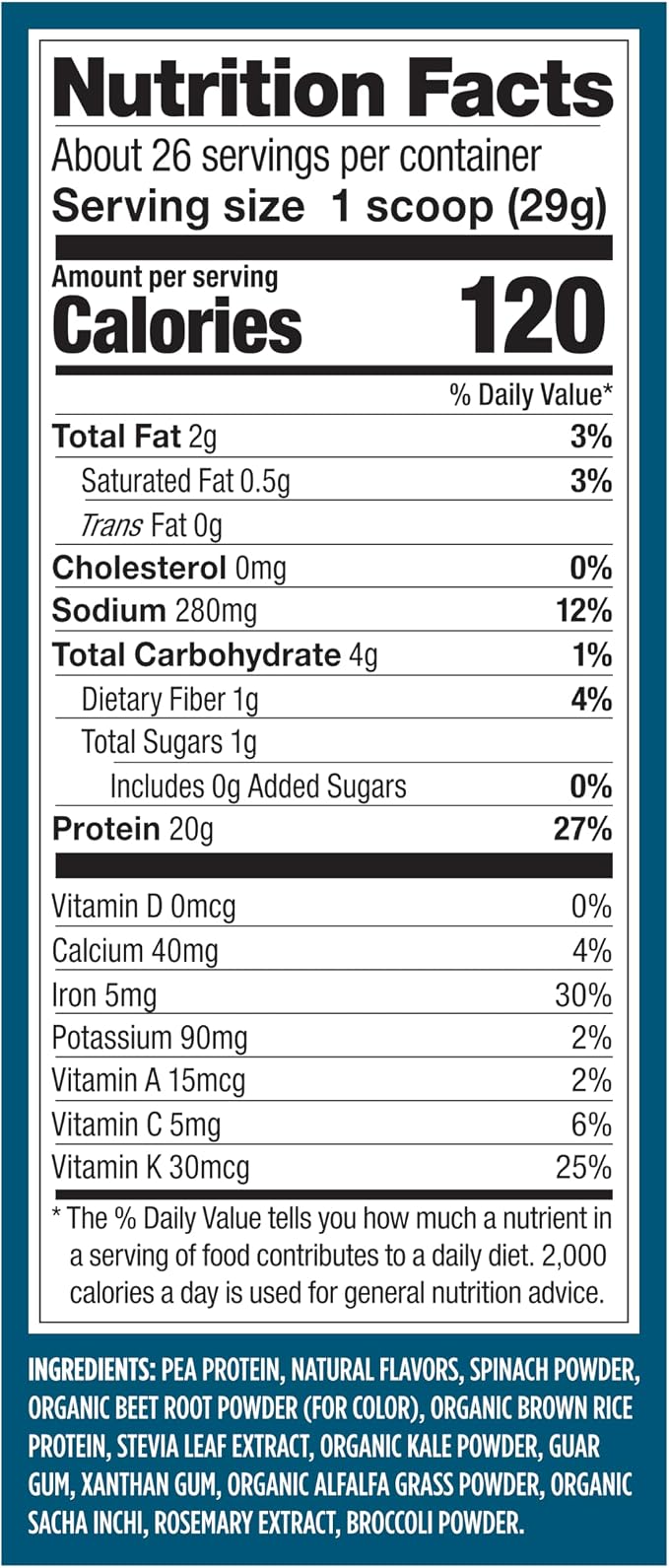Vega Premium Protein + Supergreens, Berry – 20g Vegan Protein, Dairy & Gluten Free, 27.2 oz (26 Servings)