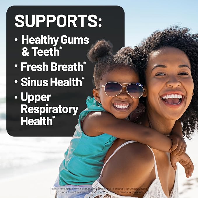 NatureWise Oral Probiotics for Mouth Bad Breath - Chewable Sugar-Free Mint - Lactobacillus reuteri Chewable - Oral Probiotics for Kids & Adults - Non-GMO USA Manufactured - 30 Count[30-Day Supply]