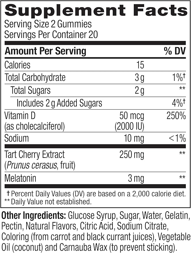 OLLY Muscle Recovery Sleep Gummies,Sleep and Sore Muscle Support,3mg Melatonin,Tart Cherry,Vitamin D,Berry Flavor -,40 Count (Pack of 2)