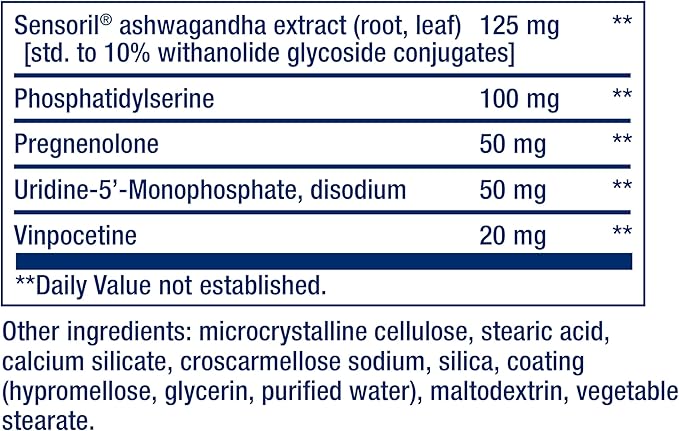 Life Extension Cognitex® Elite Pregnenolone, sage, Blueberry, ashwagandha, phosphatidylserine, Advanced Formula, Attention, Focus, Memory, Gluten-Free, Non-GMO, Vegetarian, 60 Tablets