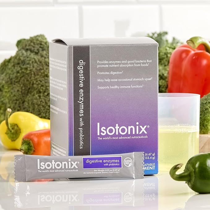Isotonix Digestive Enzymes with Probiotics Packets – DigeZyme® Multi-Enzyme Complex & Bacillus coagulans – Supports Digestion & Nutrient Absorption, Vegan, Gluten-Free, 20 Packets (2 Servings Each)