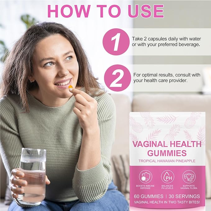 Vaginal Probiotics for Women, PH Balance Gummies, Probiotics for Women Vaginigal Health, Support Healthy Odor, Yeast Balance & Flora, Vaginal Health Supplement