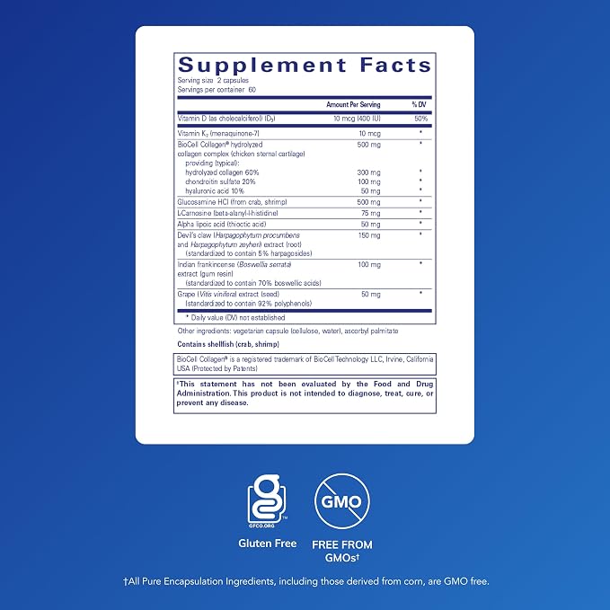 Pure Encapsulations Disc-Flex - Bone & Musculoskeletal Health Dietary Supplement - Supports Spinal Disc Strength & Flexibility* - Vegetarian & Gluten Free - 120 Capsules