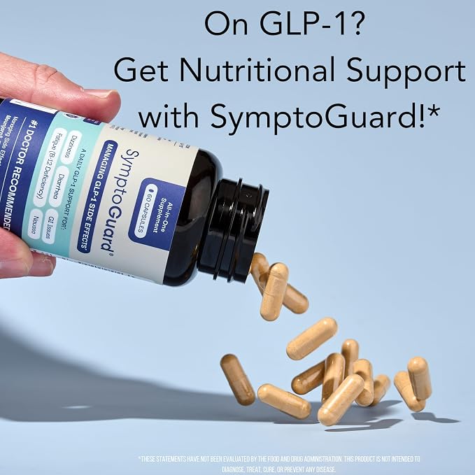 Natural GLP-1 Supplement Support Vitamin for Digestive Comfort and Energy Levels with Pre and Probiotics, Vitamin D3/B12, Chromium and Ginger Root – 60 Capsules (30 Day Supply)