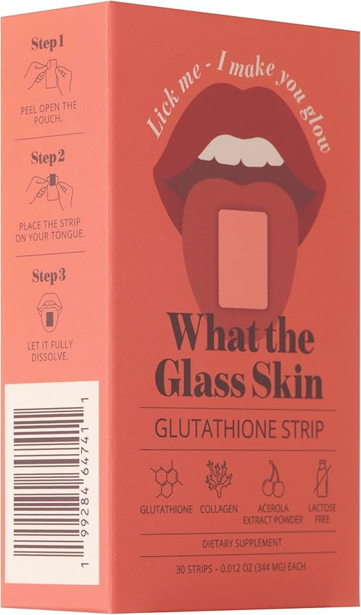 Glutathione Strip 30 Strips x 0.012 oz(344mg) with Collagen, Acerola, Milk Thistle, Hyaluronic Acid, Glutathione Supplement | Fast-Absorption, Skin & Liver Support, Antioxidants