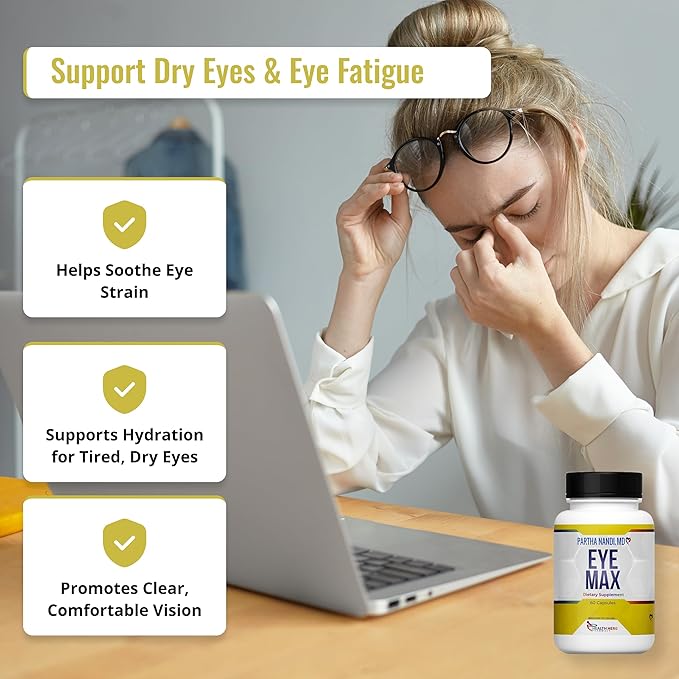 Eye Vitamins Supplement for Adults – Supports Macular Health, Retina Clarity & Blue Light Protection – Lutein, Zeaxanthin, Lycopene & Zinc – Antioxidant Vision Formula – 60 Capsules