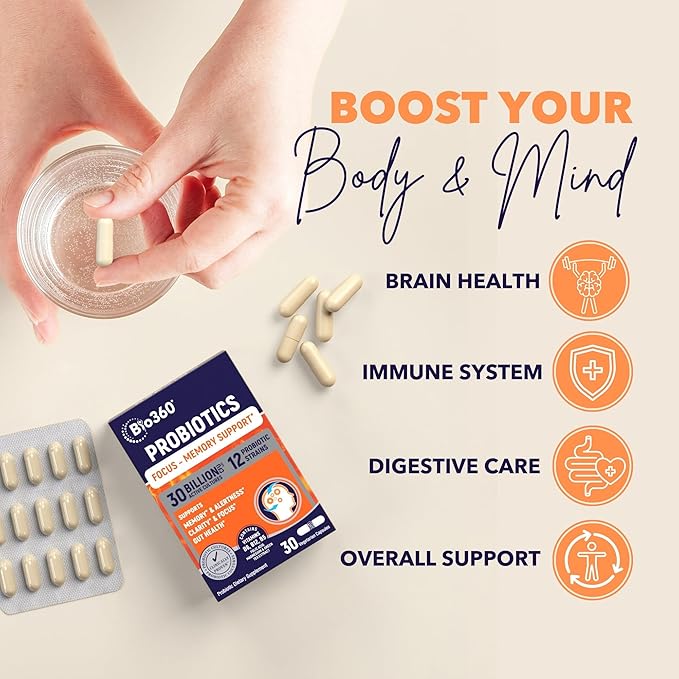 Bio360 Cognitive Support, 30 Vegan Supplements (30 Count (Pack of 1))