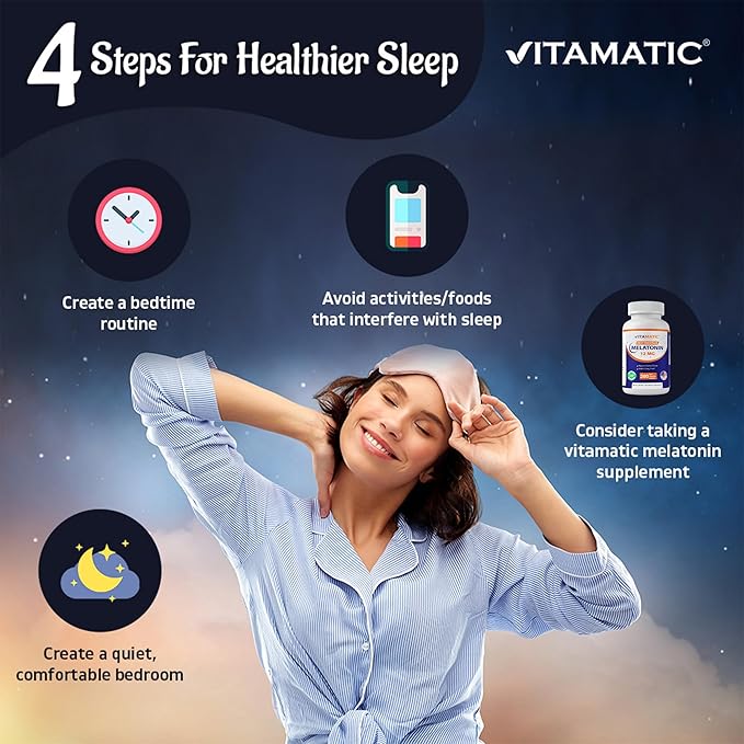 Vitamatic Melatonin 12 mg – Natural Berry Flavor – 300 Fast Dissolve Tablets – Formulated by Healthcare Professionals – Non-GMO, Gluten Free