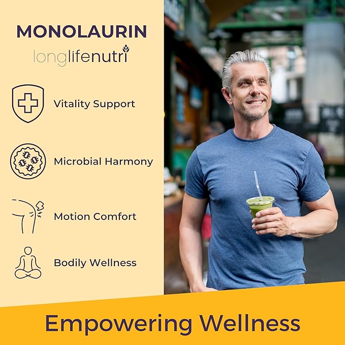 LongLifeNutri Grapefruit Seed Extract 500 mg + Monolaurin 1500 mg Bundle - 180 + 200 Vegetarian Capsules, Daily Energy & Balance, Gut Health & Natural Defense, GMP Certified, Made in USA